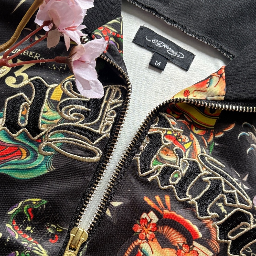 Ed Hardy Black and Red Graphic Jacket - Picture 6 of 8